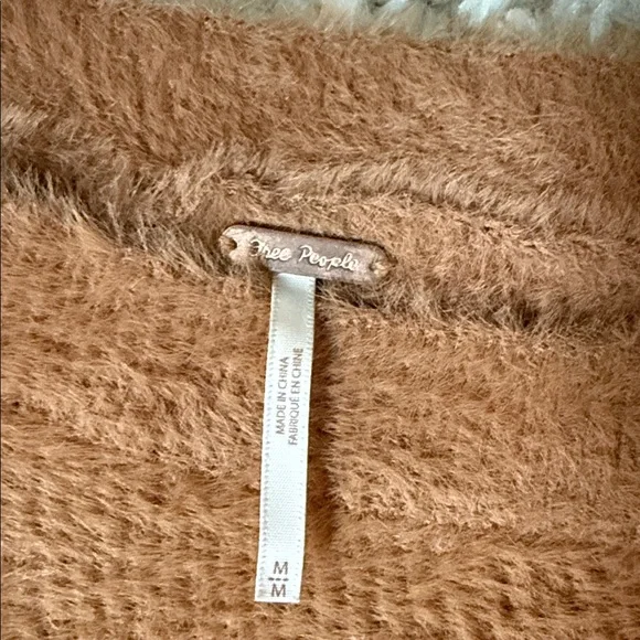 Free People Super Soft, Off the Shoulder Camel Women's Sweater - Picture 2 of 3